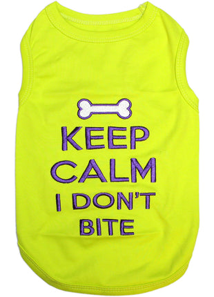 Parisian Pet 'Keep Calm' T-Shirt for Dogs & Cats – Fun & Relaxing Pet Apparel, Light Green