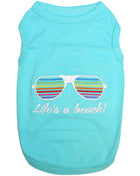 Parisian Pet 'Life's a Beach' Summer Dog T-Shirt – Comfortable Beach-Themed Pet Clothing for Dogs & Cats, Light Blue