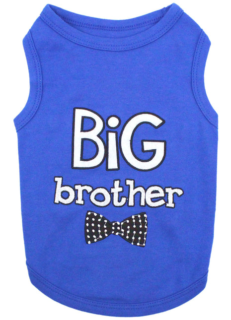 Parisian Pet 'Big Brother' Embroidered Pet T-Shirt – Cute Sibling Announcement Dog Shirt for Dogs & Cats, Blue