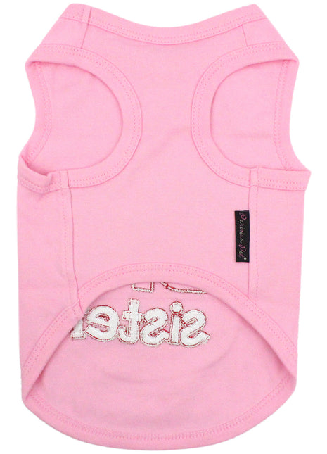 Parisian Pet 'Big Sister' Trendy Dog Apparel – Breathable Embroidered Pet Wear for Dogs & Cats, Pink