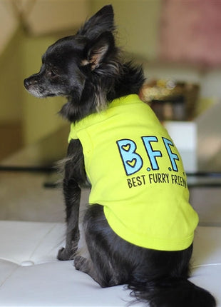 Parisian Pet 'BFF' Comfortable Embroidered Dog Shirt – Trendy Small Dog Casual Shirt for Dogs & Cats-Valentine's Day