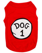 Parisian Pet 'Dog 1' Dog Shirt – Fun Slogan Cotton Pet T-Shirt for Dogs & Cats, Red