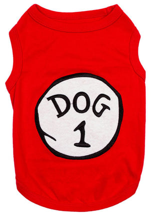 Parisian Pet 'Dog 1' Dog Shirt – Fun Slogan Cotton Pet T-Shirt for Dogs & Cats, Red