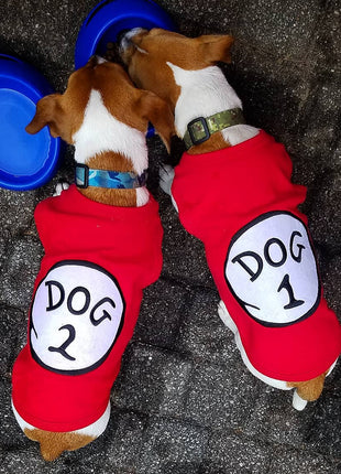 Parisian Pet 'Dog 2' Funny Slogan Dog Shirt – Playful Embroidered Pet Apparel for Dogs & Cats, Red