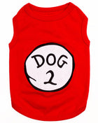 Parisian Pet 'Dog 2' Funny Slogan Dog Shirt – Playful Embroidered Pet Apparel for Dogs & Cats, Red