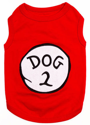 Parisian Pet 'Dog 2' Funny Slogan Dog Shirt – Playful Embroidered Pet Apparel for Dogs & Cats, Red