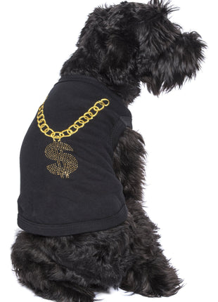 Parisian Pet 'Bling $' Dog Shirt – Sparkly Embroidered Pet T-Shirt for Dogs & Cats, Black
