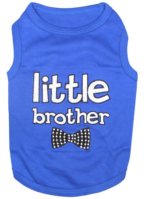 Parisian Pet 'Little Brother' Dog Shirt - Dog Sibling Shirt for Dogs & Cats, Blue