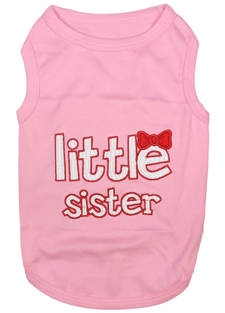 Parisian Pet 'Little Sister' Pet Shirt - Cute Dog Fashion Shirt for Dogs & Cats, Pink