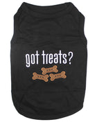 Parisian Pet 'Got Treats?' Novelty Dog Apparel – Fun Embroidered Pet Wear for Dogs & Cats, Black