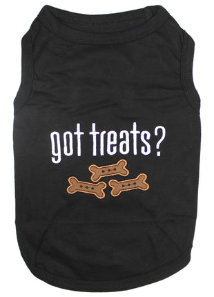 Parisian Pet 'Got Treats?' Novelty Dog Apparel – Fun Embroidered Pet Wear for Dogs & Cats, Black