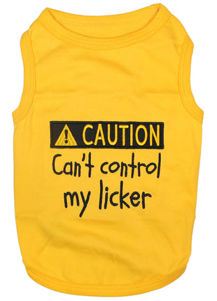 Parisian Pet 'Licker' Novelty Dog Apparel – Fun Embroidered Pet Wear for Dogs & Cats, Yellow