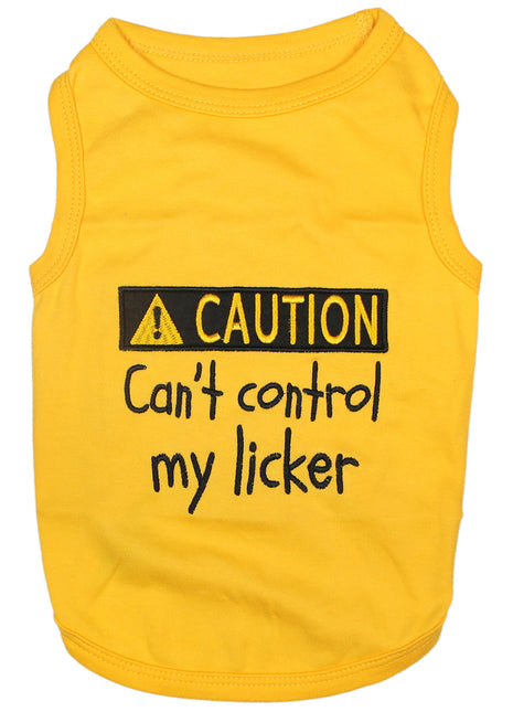 Parisian Pet 'Licker' Novelty Dog Apparel – Fun Embroidered Pet Wear for Dogs & Cats, Yellow