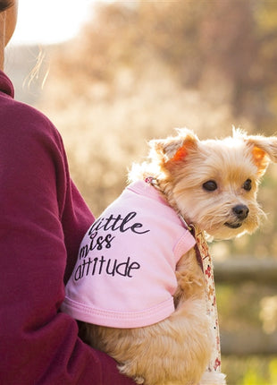 Parisian Pet 'Little Miss Attitude' Pet Shirt - Cute Dog & Cat Shirt, Pink