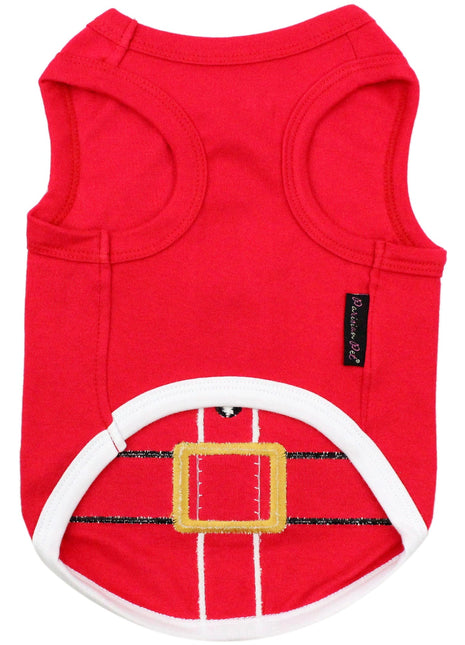 Parisian Pet 'Santa'Dog Shirt - Christmas Pet Apparel for Holiday Cheer, Red