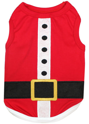 Parisian Pet 'Santa'Dog Shirt - Christmas Pet Apparel for Holiday Cheer, Red