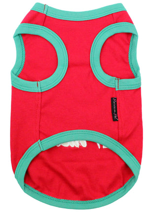 Parisian Pet 'Naughty or Nice' Dog Christmas T-Shirt - Festive Pet Holiday Shirt for Dogs & Cats, Red