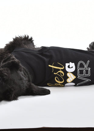 Parisian Pet 'Best Dog Ever' Cute Slogan Dog T-Shirt – Premium Cotton Pet Wear for Small Dogs & Cats, Black-Valentine's Day