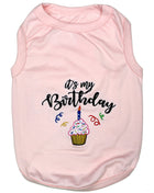 Parisian Pet 'Birthday Girl' Dog Shirt – Trendy and Breathable Party Outfit for Small Dogs & Cats, Pink