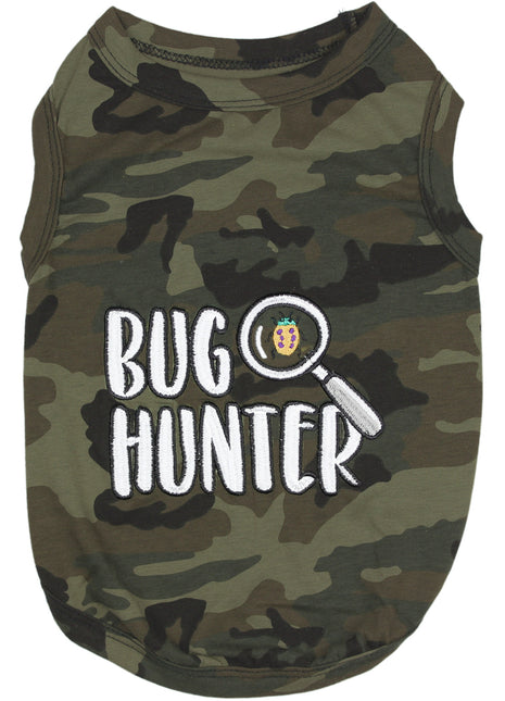 Parisian Pet 'Bug Hunter' Dog Shirt – Small Dog Casual Outfit with Funny Slogan for Dogs & Cats, Green