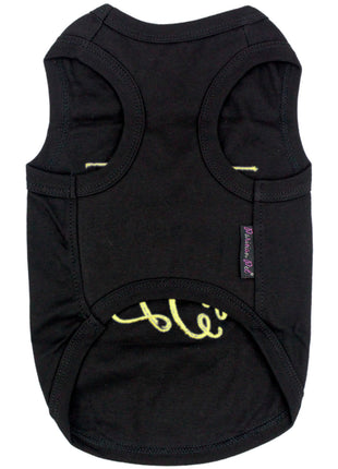 Parisian Pet 'Goal Digger' Motivational Dog Shirt – Trendy Black Embroidered Pet Apparel for Dogs & Cats