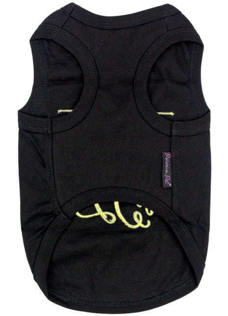 Parisian Pet 'Goal Digger' Motivational Dog Shirt – Trendy Black Embroidered Pet Apparel for Dogs & Cats