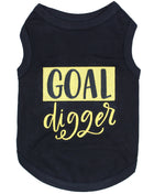 Parisian Pet 'Goal Digger' Motivational Dog Shirt – Trendy Black Embroidered Pet Apparel for Dogs & Cats
