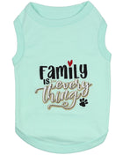 Parisian Pet 'Family is Everything' Comfortable Dog Shirt – Embroidered Pet Clothing for Dogs & Cats, Light Blue-Valentine's Day