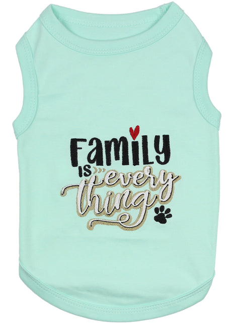 Parisian Pet 'Family is Everything' Comfortable Dog Shirt – Embroidered Pet Clothing for Dogs & Cats, Light Blue-Valentine's Day