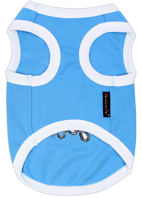 Parisian Pet 'Is It Friday Yet?' Embroidered Dog T-Shirt – Trendy Weekend Dog Apparel for Dogs & Cats, Light Blue