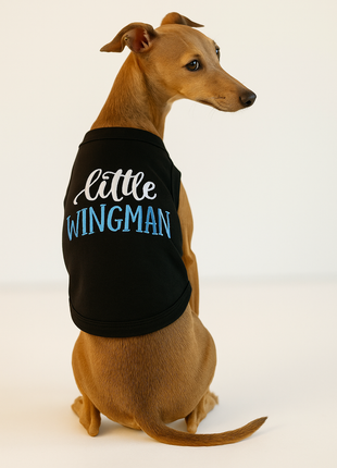 Parisian Pet 'Little Wingman' Winged Dog Shirt – Cool Adventure-Themed Shirt for Dogs & Cats, Black