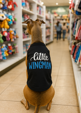 Parisian Pet 'Little Wingman' Winged Dog Shirt – Cool Adventure-Themed Shirt for Dogs & Cats, Black