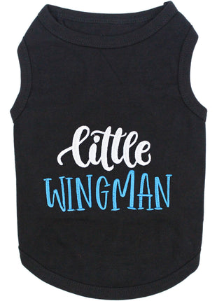 Parisian Pet 'Little Wingman' Winged Dog Shirt – Cool Adventure-Themed Shirt for Dogs & Cats, Black