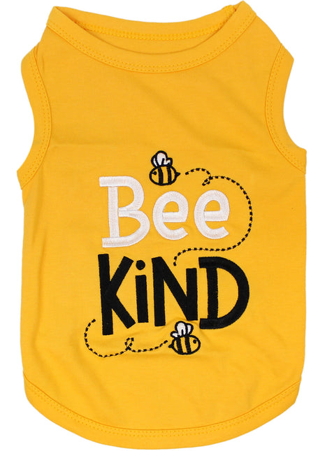 Parisian Pet 'Bee Kind' Embroidered Dog Shirt - Trendy Pet Apparel, Yellow