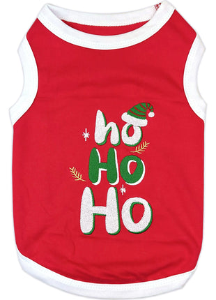 Parisian Pet 'Ho Ho Ho' Pet Holiday Shirt - Christmas Dog Outfit, Red