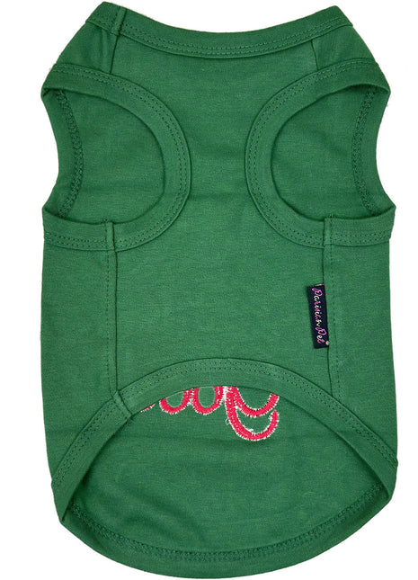 Parisian Pet 'Dear Santa Define Good' Dog Christmas T-Shirt - Festive Pet Shirt for Cats & Dogs, Green