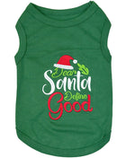 Parisian Pet 'Dear Santa Define Good' Dog Christmas T-Shirt - Festive Pet Shirt for Cats & Dogs, Green