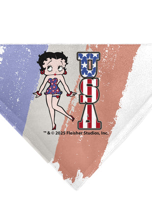 Pet Bandana - Betty Boop USA Stars and Stripes Pose White/Red/Blue