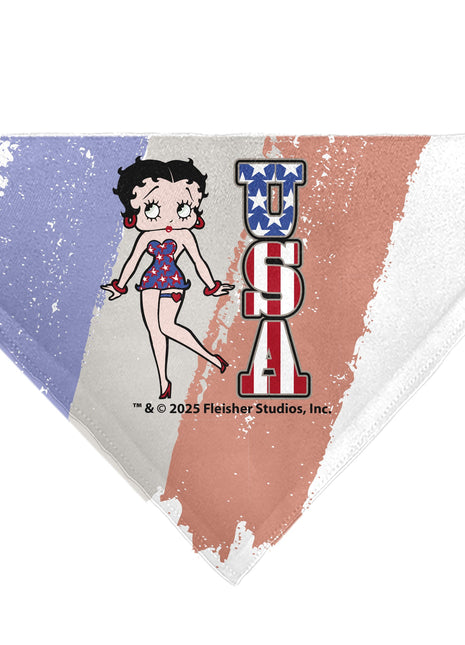 Pet Bandana - Betty Boop USA Stars and Stripes Pose White/Red/Blue