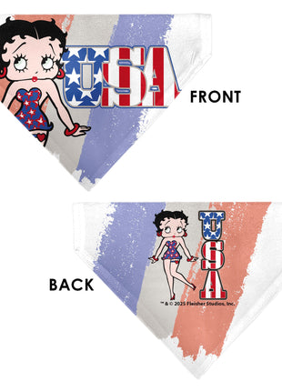 Pet Bandana - Betty Boop USA Stars and Stripes Pose White/Red/Blue