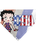 Pet Bandana - Betty Boop USA Stars and Stripes Pose White/Red/Blue