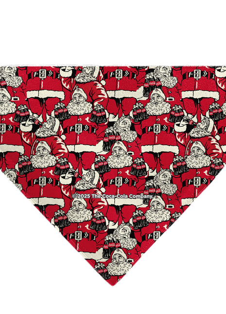 Pet Bandana - Coca-Cola Santa Claus Holiday Poses Stacked Red