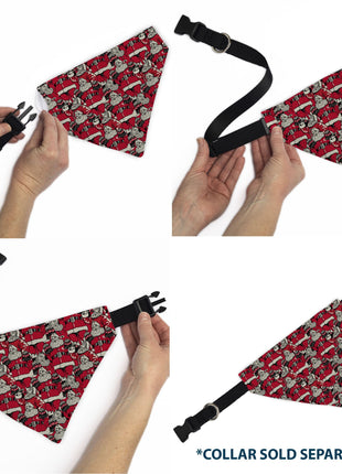 Pet Bandana - Coca-Cola Santa Claus Holiday Poses Stacked Red