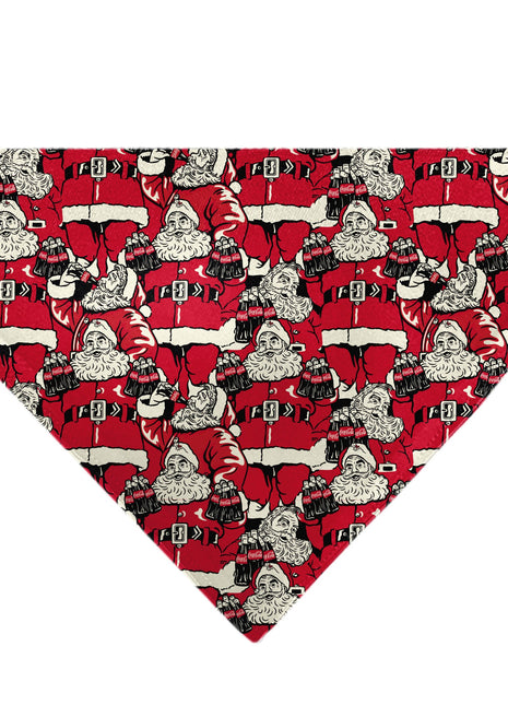 Pet Bandana - Coca-Cola Santa Claus Holiday Poses Stacked Red
