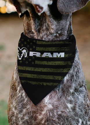 Pet Bandana - RAM Americana Stars and Stripes Weathered Black/Brown/White