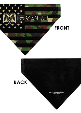 Pet Bandana - RAM Americana Stars and Stripes Black/Camo Olive