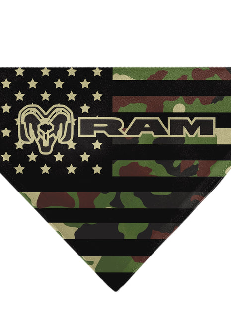 Pet Bandana - RAM Americana Stars and Stripes Black/Camo Olive