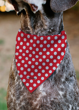 Pet Bandana - MINNIE MOUSE Autograph Script Polka Dot Red/White