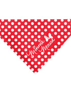 Pet Bandana - MINNIE MOUSE Autograph Script Polka Dot Red/White