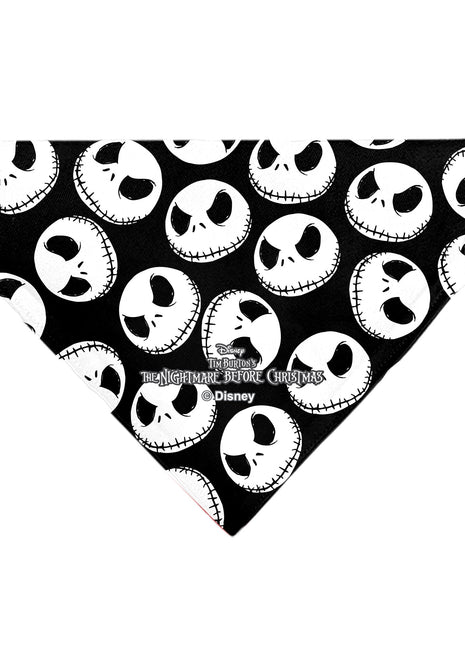Pet Bandana - The Nightmare Before Christmas Jack Expressions Scattered Black/White